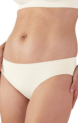 Mid-Rise Seamless Maternity Briefs (Antique White)