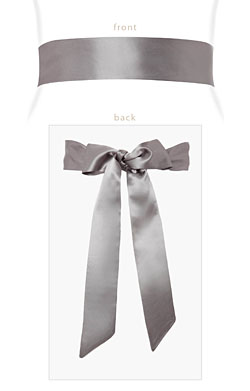 Smooth Satin Sash Slim Charcoal