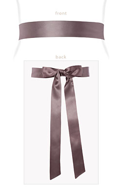 Smooth Satin Sash Slim Dove Grey