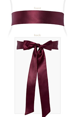 Smooth Satin Sash Slim Mulberry