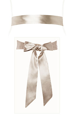 Smooth Satin Sash Slim Oyster