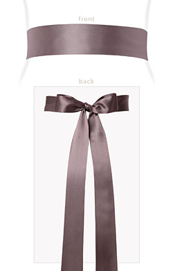 Smooth Satin Sash Long Dove Grey