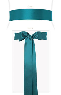 Smooth Satin Sash Long Dark Teal