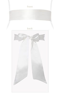 Smooth Satin Sash Ivory