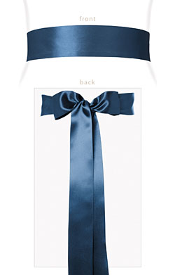 Smooth Satin Sash Long Lagoon Blue