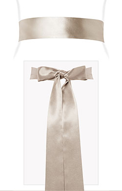 Smooth Satin Sash Long Oyster
