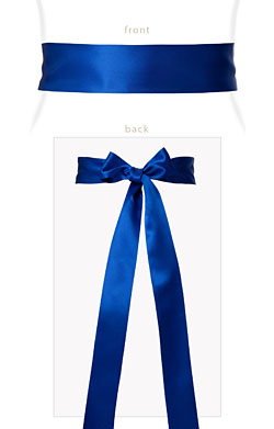 White dress blue satin sash cheap
