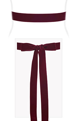 Velvet Ribbon Sash Burgundy
