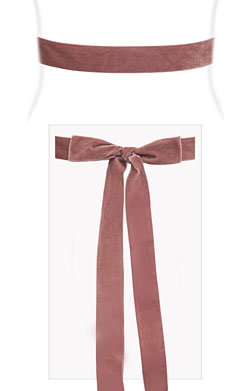 Velvet Ribbon Sash Dusty Rose