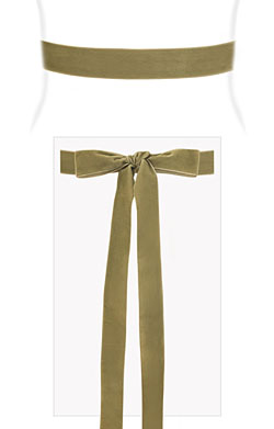 Velvet Ribbon Sash Sage Green