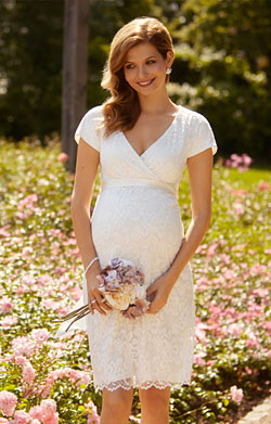 Bridget Maternity Lace Dress Ivory