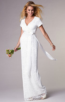 Bridget Maternity Wedding Gown Long Ivory