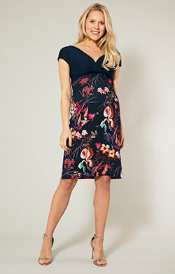 Bardot Shift Dress (Blue Floral)