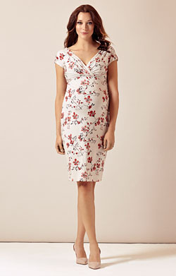 Bardot Maternity Shift Dress Cherry Blossom Red