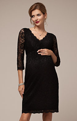 Chloe Lace Maternity Dress Black