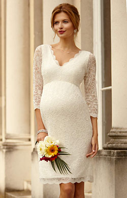 Chloe Lace Maternity Wedding Dress (Ivory)