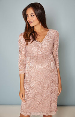 Chloe Lace Maternity Dress Orchid Blush