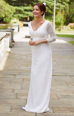 Verona Maternity Wedding Dress Short Ivory White - Maternity