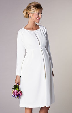 Christie Maternity Wedding Dress Coat Ivory