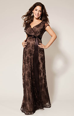 Eden Maternity Gown Long Chocolate