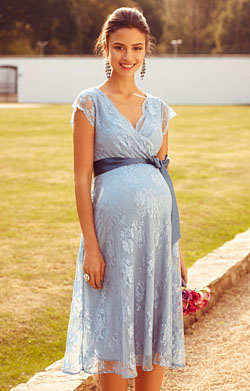 Eden Maternity Gown Short Dusk Blue