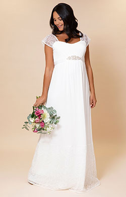 Erin Leaf Lace Maternity Wedding Gown Ivory