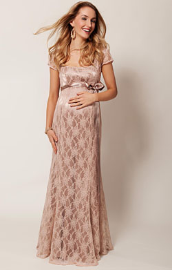 Eva Lace Maternity Gown (Antique Rose)