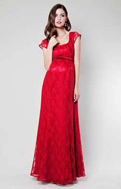 Eva Lace Maternity Gown (Scarlet)