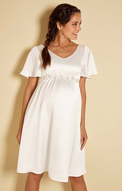 Keira Satin Crepe Maternity Wedding Dress in Ivory White