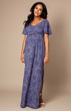 Kimono Maternity Maxi Dress Aztec Print