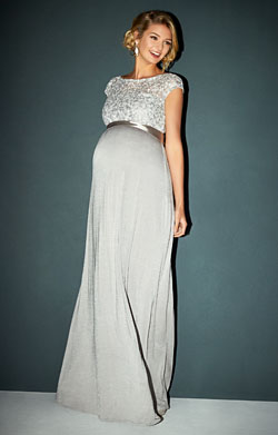 Mia Maternity Gown Silver