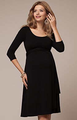 Naomi Maternity Nursing Dress Black