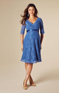Noelle Maternity Dress Short Riviera Blue