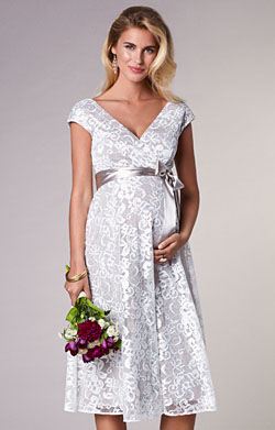 Twilight Lace Maternity Dress (Mocha) - Maternity Wedding Dresses ...