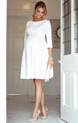 Sienna Maternity Wedding Dress Short Cream