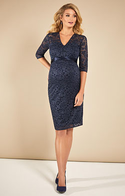 Suzie Lace Maternity Dress Navy