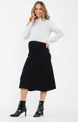 A-Line Knit Maternity Skirt (Black)