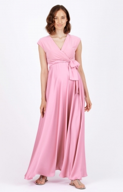 Lucrezia Satin Maternity and Nursing Dress
