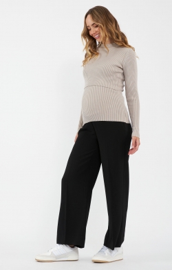 Alexa Wide Leg Maternity Trouser (Black)