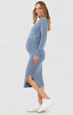 Dani Knit Maternity Skirt (Denim Marle)