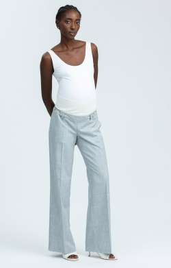Boris Wide Leg Maternity Trousers (Grey Melange)