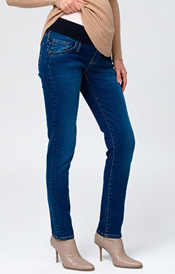 Gia Straight Leg Maternity Jeans (Medium Stone Wash)