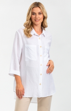 Lisa White Oversized Shirt (Cream White)