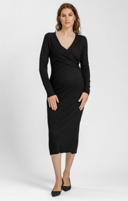 Sophie Ribbed Knit Maternity Dress