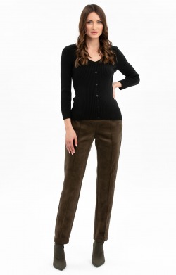 Gianna Slim Maternity Trouser Dark Sage