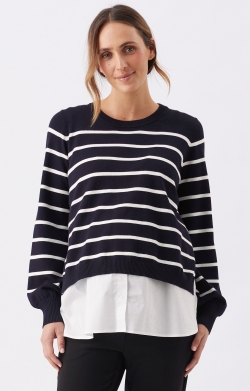 Anna Detachable Nursing Knit (Midnight/White)