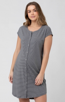 Blake Organic Nightie (Gunship / White)