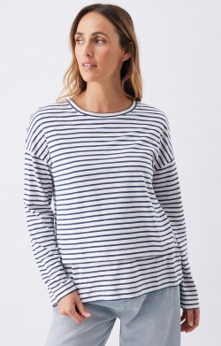 Claudette Nursing Top (White/Ink)