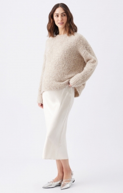 Crystal Satin Skirt (Oyster)