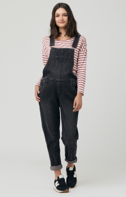 Denim Maternity Dungarees (Black)